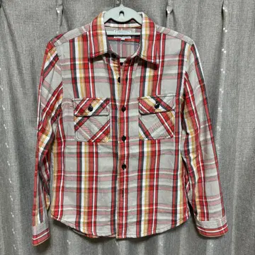 y123113 TWO MOON 플란넬 셔츠 체크 무늬 포켓 38