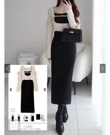 GRL 배색 레이어드 스타일 니트 원피스[lt170]