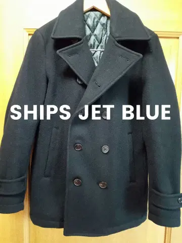 양품 SHIPS JET BLUE P 코트 S 사이즈 다크 네이비