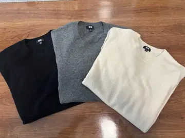 유니클로 캐시미어 크루넥 스웨터 3세트