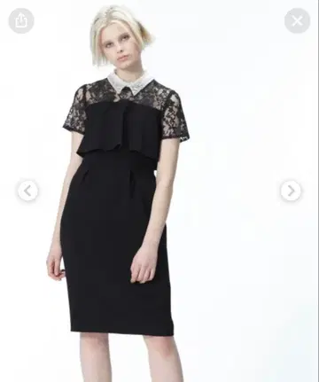 그레이스 콘티넨탈 오간 자수 카라 원피스