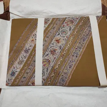 브라운 꽃무늬 후쿠로 오비