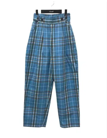MAISON SPECIAL 블루 계열 체크 와이드 팬츠