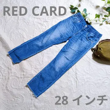 [ RED CARD ] 스키니 데님 28인치 밑단 컷팅 허리밴딩