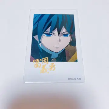 금박 토미오카 기유 폴라로이드풍 브로마이드 기둥 카페 귀멸의 칼날