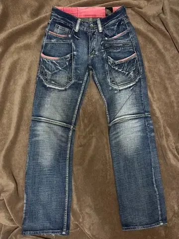 다크 블루 멀티 포켓 데님 팬츠