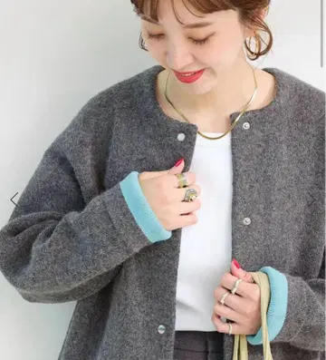 2층 스무스 편직 블루종