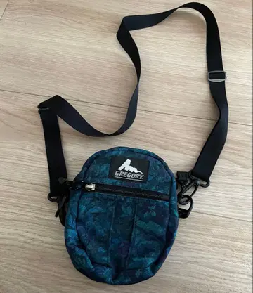 미국제 그레고리 퀵 포켓 S 블루 태피스트리 꽃무늬 구형 로고