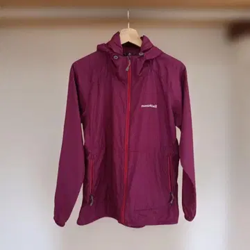mont-bell 후드 부착 나일론 후드티 퍼플 얇은 소재