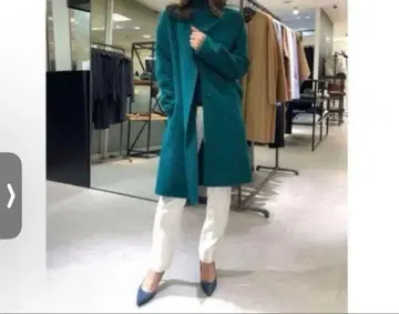 띠어리 캐시미어 코트 그린