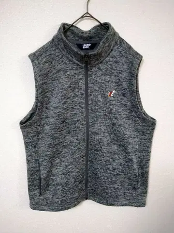 랜즈엔드 집업 베스트 남성용 XL 그레이 색상 지퍼 포켓 멜란지 패턴