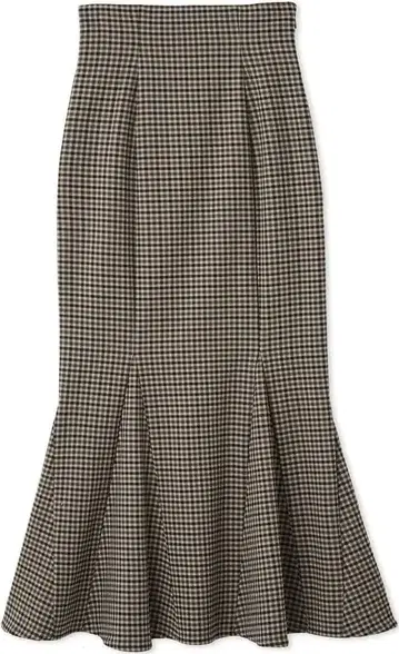 미시착 택 포함 하이웨스트 머메이드 스커트 CHECK 0