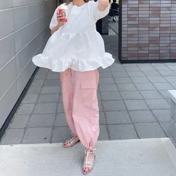 mite flower puff blouse 플라워 퍼프 블라우스 화이트