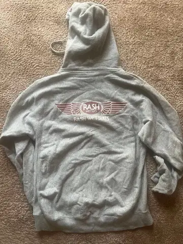 RASH 그레이 후드 부착 후드티