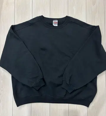 Jerzees 맨투맨 블랙 무지 남성용 2XL 구제 의류