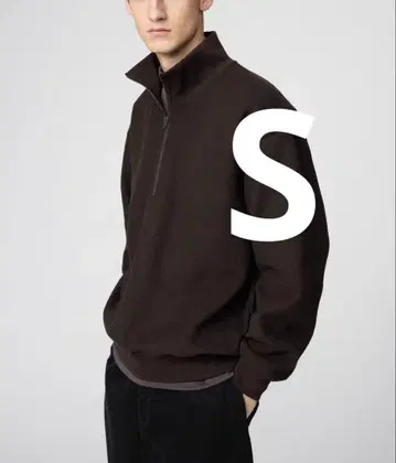 [ 완판템 ] UNIQLO U 브러쉬드 맨투맨 하프 지퍼 셔츠 S