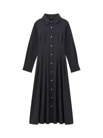 미사용 새상품 m.i.d 허리 턱 셔츠 원피스 36 NAVY