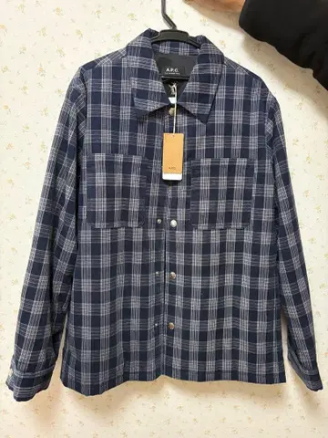 A.P.C. 네이비 계열 체크 자켓 L