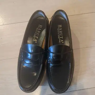 HARUTA 블랙 가죽 로퍼 26.5cm