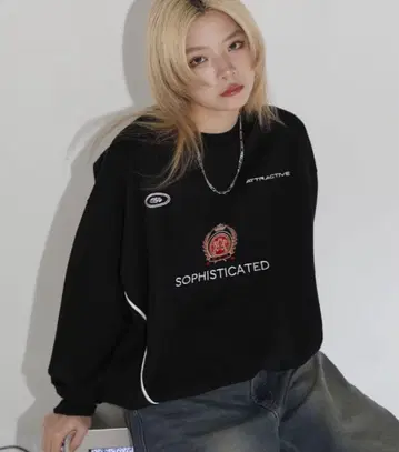 MSG 블랙 맨투맨 트레이닝복