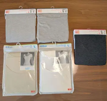 유니클로 L 사이즈 에어리즘 히트텍 5장 세트