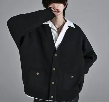 엑스트라 퀄리티 헤비 무게 자카드 니트 가디건