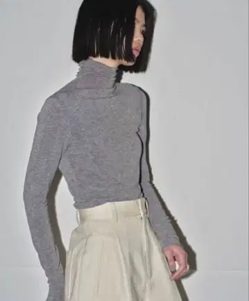 TODAYFUL 소프트 터틀넥 탑 그레이