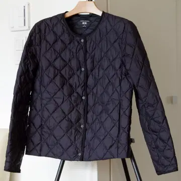 유니클로 퍼프 테크 퀼팅 자켓 웜 패디드 블랙 M