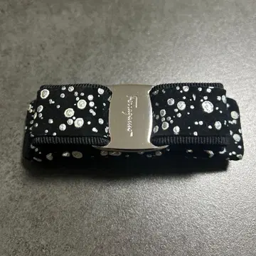 페라가모 Ferragamo 머리핀 도트 디자인 블랙 실버