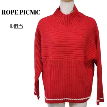 ROPE PICNIC 로페피크닉 레드 리브 니트 배색 라인 624*