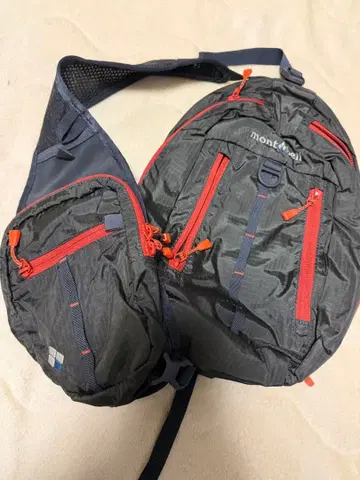 mont-bell 원 숄더백 낚시 그레이/오렌지