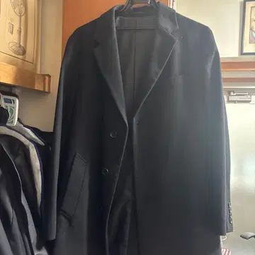 블랙 체스터 코트 GU