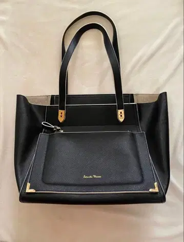 가죽 토트백 검정 블랙 여성용 사만다 타바사 새상품급 대용량