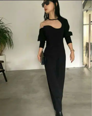 Ameri LAKE CURVE TRICOT RIB DRESS