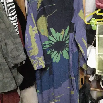 꽃무늬 롱 원피스 네이비