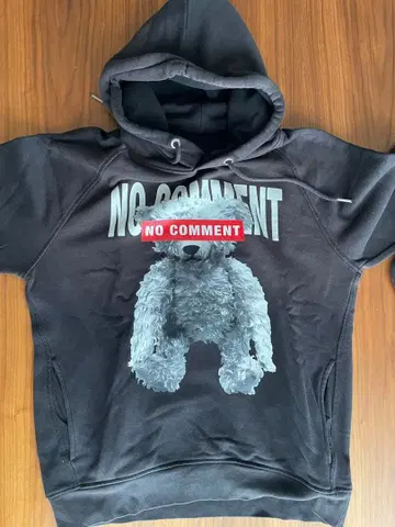 NO COMMENT 블랙 후드티 S