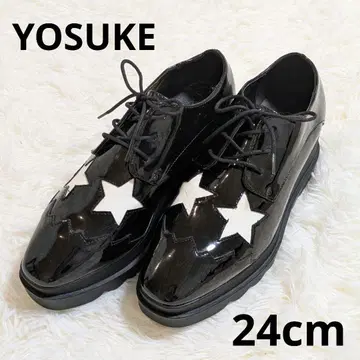 [하자품 특가] YOSUKE 요스케 통굽 레이스업 슈즈 별 패턴 24.0