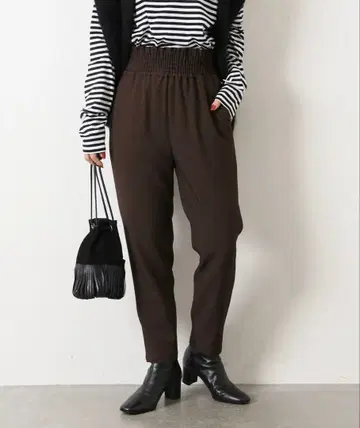 허리밴딩 슬림핏 캐주얼 팬츠