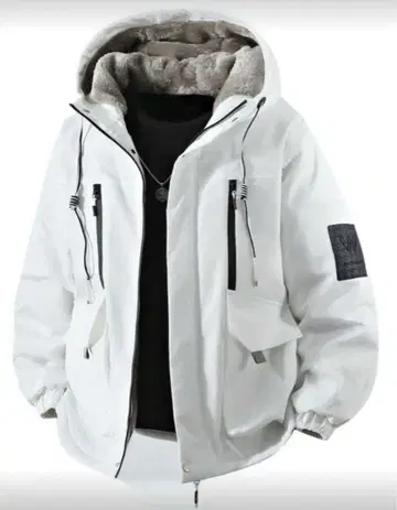 화이트 플리스 자켓 M