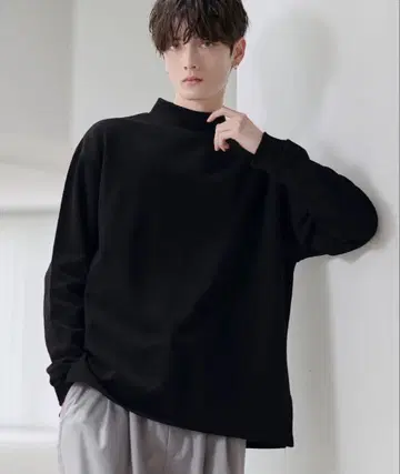 [ ETELIO ] 코튼 분또 모크넥 롱 T셔츠