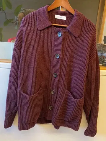 SAYAKADAVIS 리브 가디건 보르도