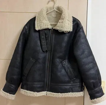 ungrid 페이크 무스탕 보아 블루종 블랙 S