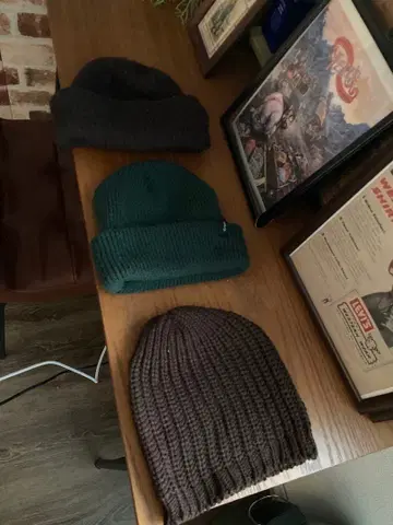 리브 니트 모자 3개 세트