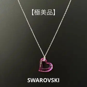 SWAROVSKI 플로워스키 오픈 하트 목걸이 핑크