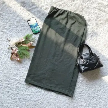 아줄바이마우지 롱 스커트 타이트 전체 밴딩 슬릿 S 오피스