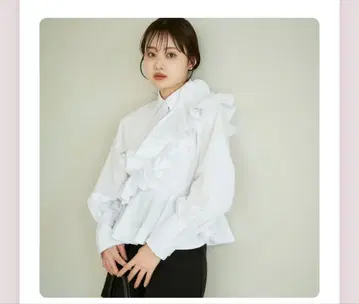 ecmile. 에코밀 프릴 페플럼 셔츠 화이트