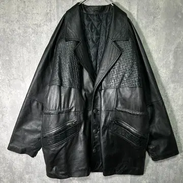 레어 디자인 고급 램 가죽 체스터 코트 블랙 천연 가죽 루즈핏 양가죽