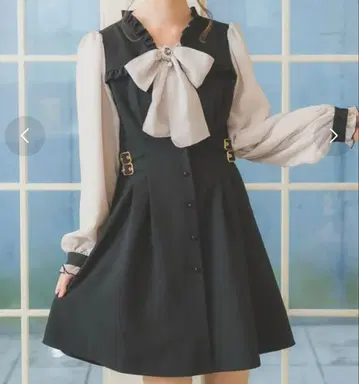 [ 즉시 구매 가능 ] ROJITA BIG 리본 배색 원피스