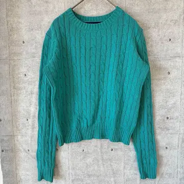 아메리칸 어패럴 스웨터 긴팔 니트 터콰이즈 블루 미국제