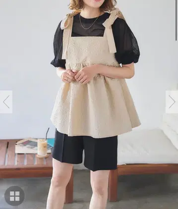 titivate 부클 자카드 리본 상의(ABXP3583)